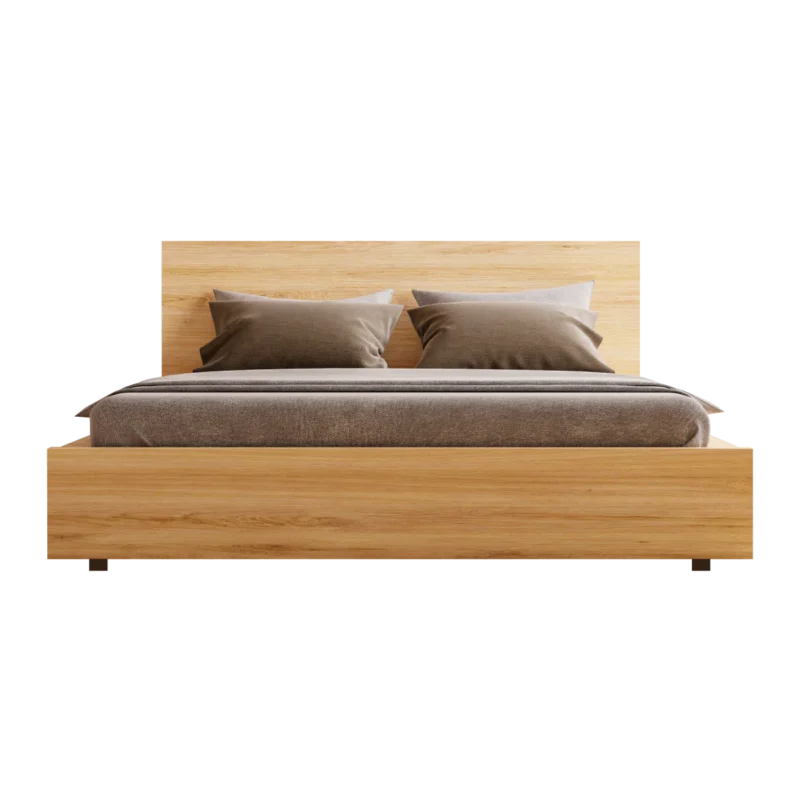 Bed with wood frame